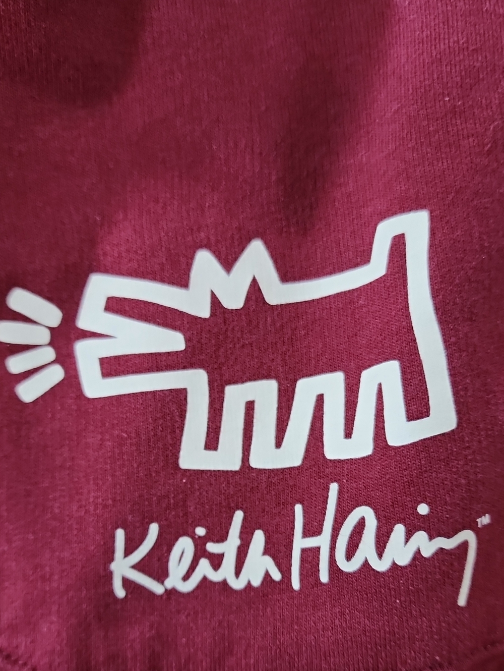 Keith Haring Maroon Graphic Sweatshirt & Joggers Set Size 1X Preowned - Picture 7 of 13